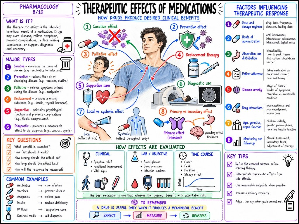 Pharmacology 8/10: Therapeutic Effects of Medications — Expected Benefits & Clinical Response
