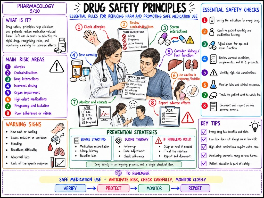Pharmacology 9/10: Drug Safety Principles — Reducing Harm & Clinical Checks